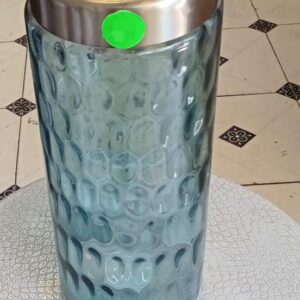 Handcrafted Desktop Vase, Blue Clear Glass Vase(Goods in kenya)