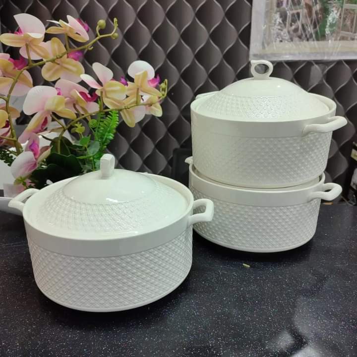 Big sized Ceramic serving bowl 🔹3pcs in a set 🔹 appx 3.6 litres capacity