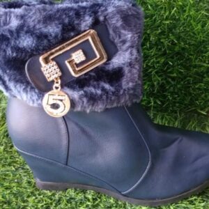 Ladies Fashion Leather Pointed Side Zipper Inside High Warm Short Cotton Boots Women's Snow Boots size(37-42)(Goods in Kenya)