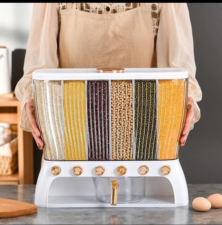 Generic 6 compartments big capacity cereal dispenser(goods in kenya)
