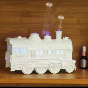 300ml Retro Train Humidifier with Light Essential Oil Diffuser Remote Control Magic Train Humidifier for Bedroom Living Room(GOODS IN KENYA)