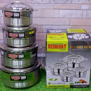 Hotpot Redberry 4pieces Stainless Steel Hotpots(GOODS IN KENYA)