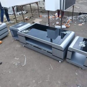 Coffee Table Gray Dotted+2 Stools.(GOODS IN KENYA)