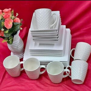 24pc Ceramic Square Dinner set(Goods in kenya)