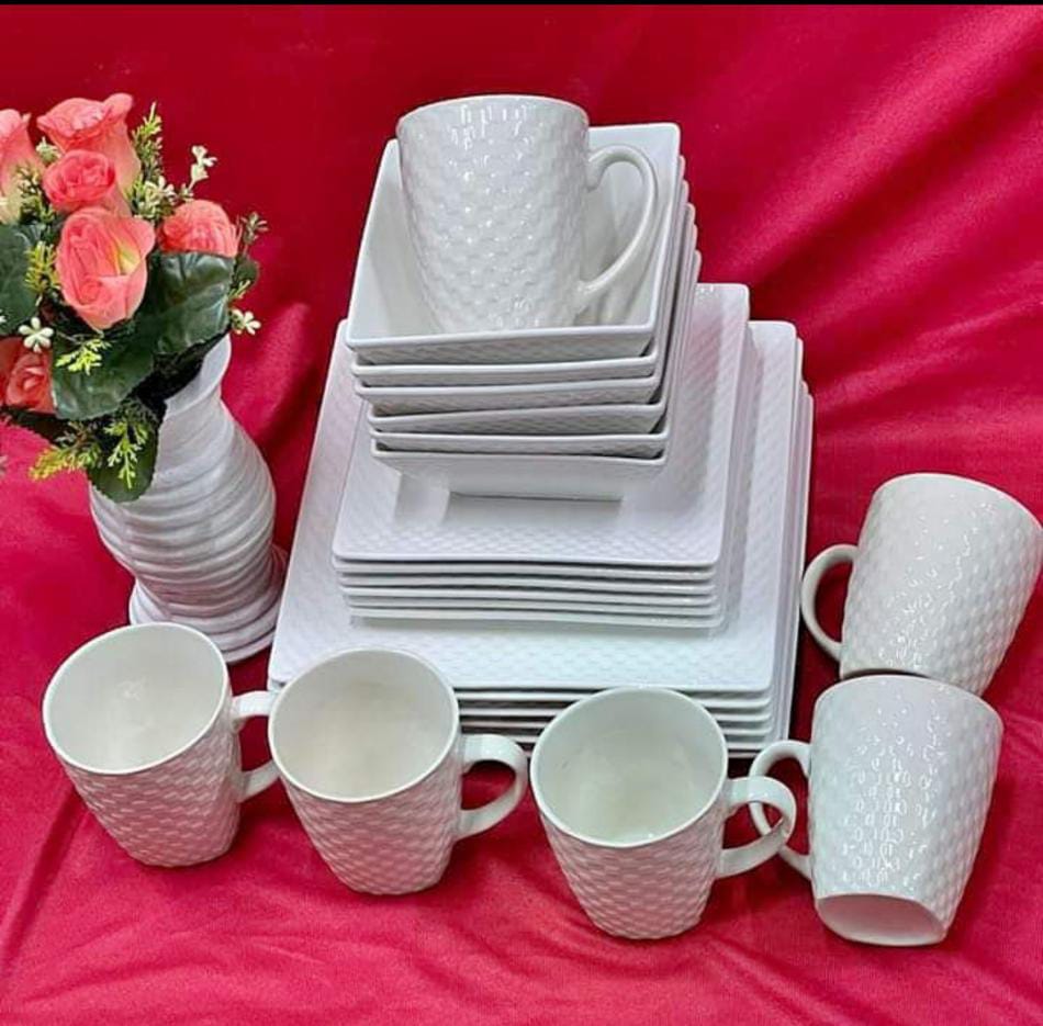 24pc Ceramic Square Dinner set(Goods in kenya)