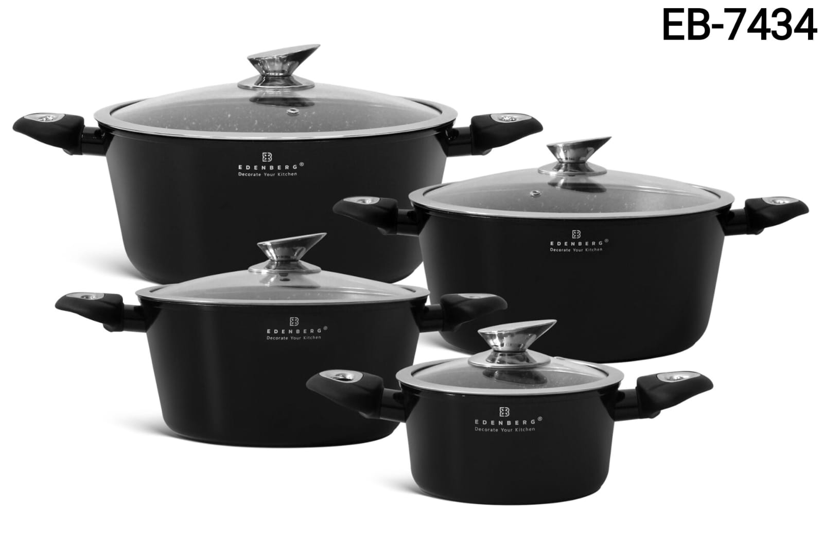 Black Edenberg 8 pieces nonstick cookware set (GOODS IN KENYA)