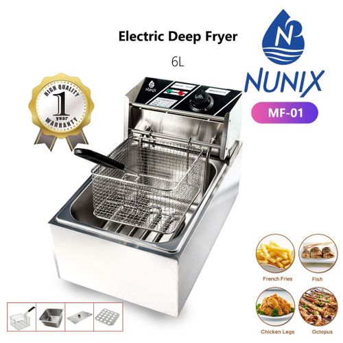 Nunix Single Deep Fryer Machine - 6L-2500W (GOODS IN KENYA)