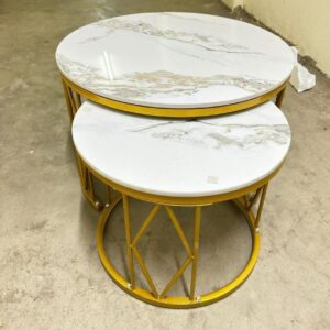 NEW MODEL LUXURY PURE ceramic MARBLE TOP NESTING COFFEE TABLES(goods in kenya)