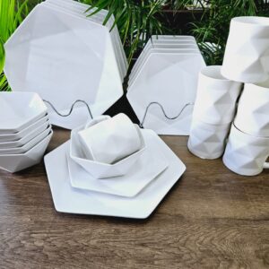 24 PC plain white hexagonal dinner set (goods in kenya)
