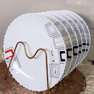 6 pcs black red flowered cerated plates(goods in kenya)