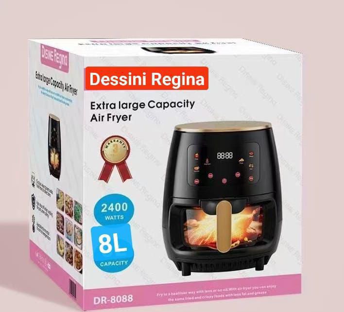 Glass Oven Dessini Air fryer 8 Litres ( Touch Tuner/ Digital Tuner) 💑 3 pin British plug 🤩 Touch Tuner/ Digital Tuner