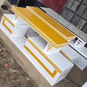 5ft length White gold tv stand