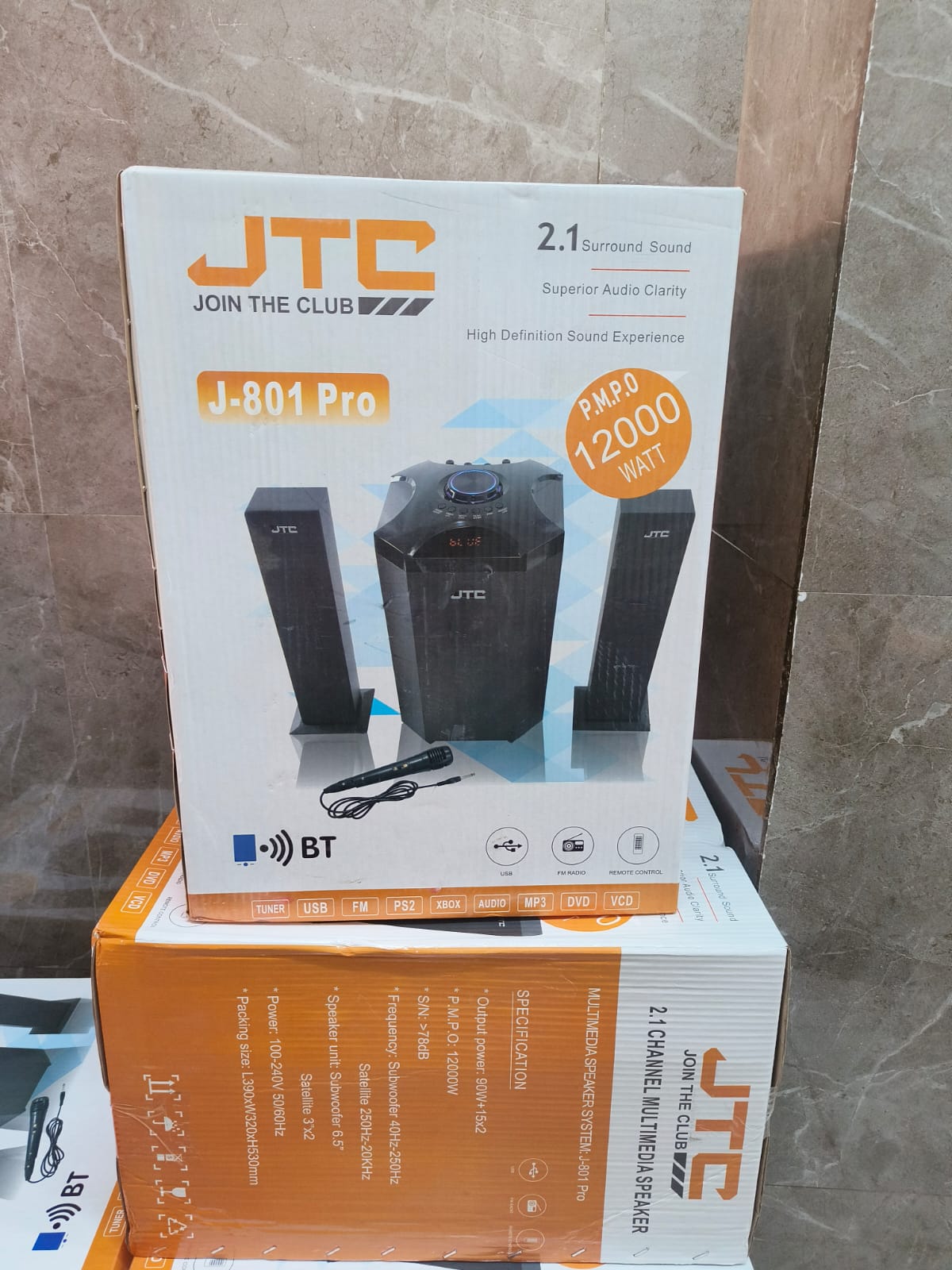JTC MTUNGI 2.1CH HOMETHEATRE-BT/FM/USB-12,000W-SYSTEM(goods in kenya)