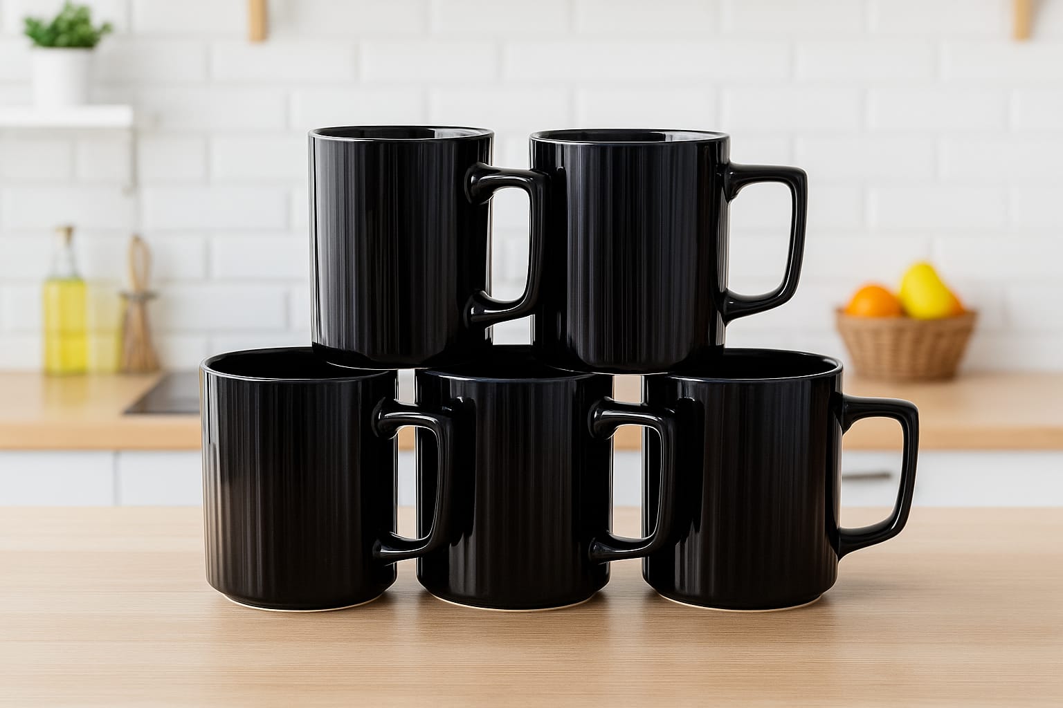 🔥🔥6pcs all black japanese mugs(goods in kenya)
