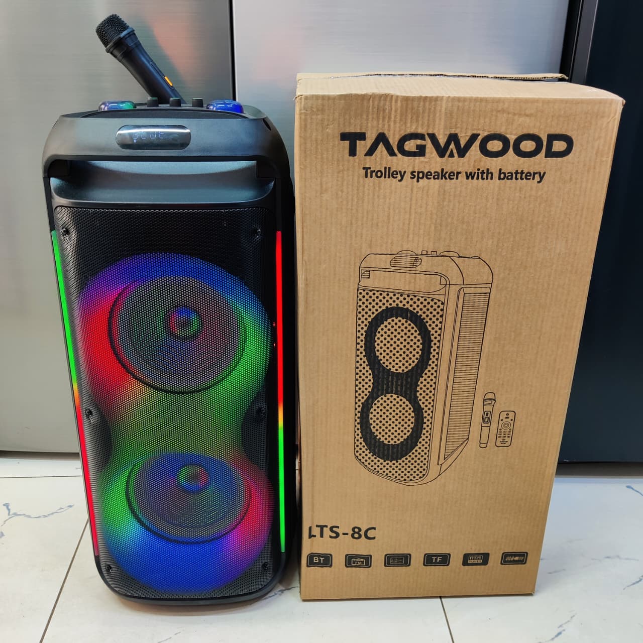 Tagwood Rechargeable Party Box with Microphone and Remote Model: LTS 8C