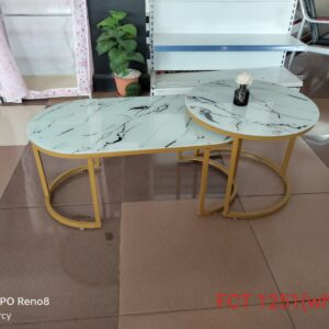 White Marble coffee table(GLASS EFFECT )