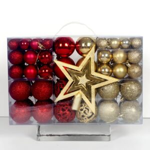 mixed color christmas 101PCS High-quality Plastic Christmas Ball Set 8cm 18 Colors Christmas Tree Balls