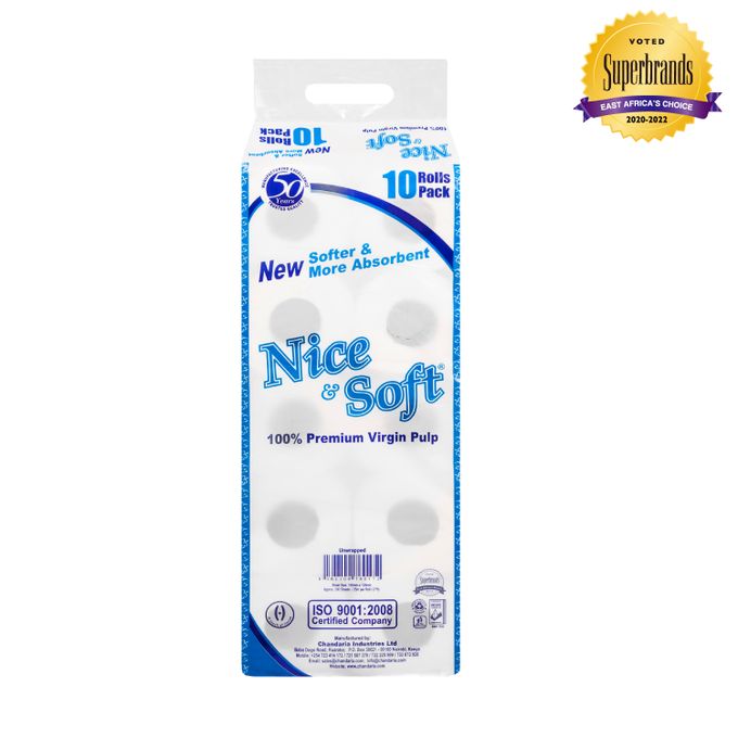 NICE & SOFT TOILET PAPER 10'S WHITE UNWRAP (Only in Nakuru)