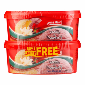 LYONS VANILLA & STRAWBERRY ICE CREAM 1L (Only in Nakuru)
