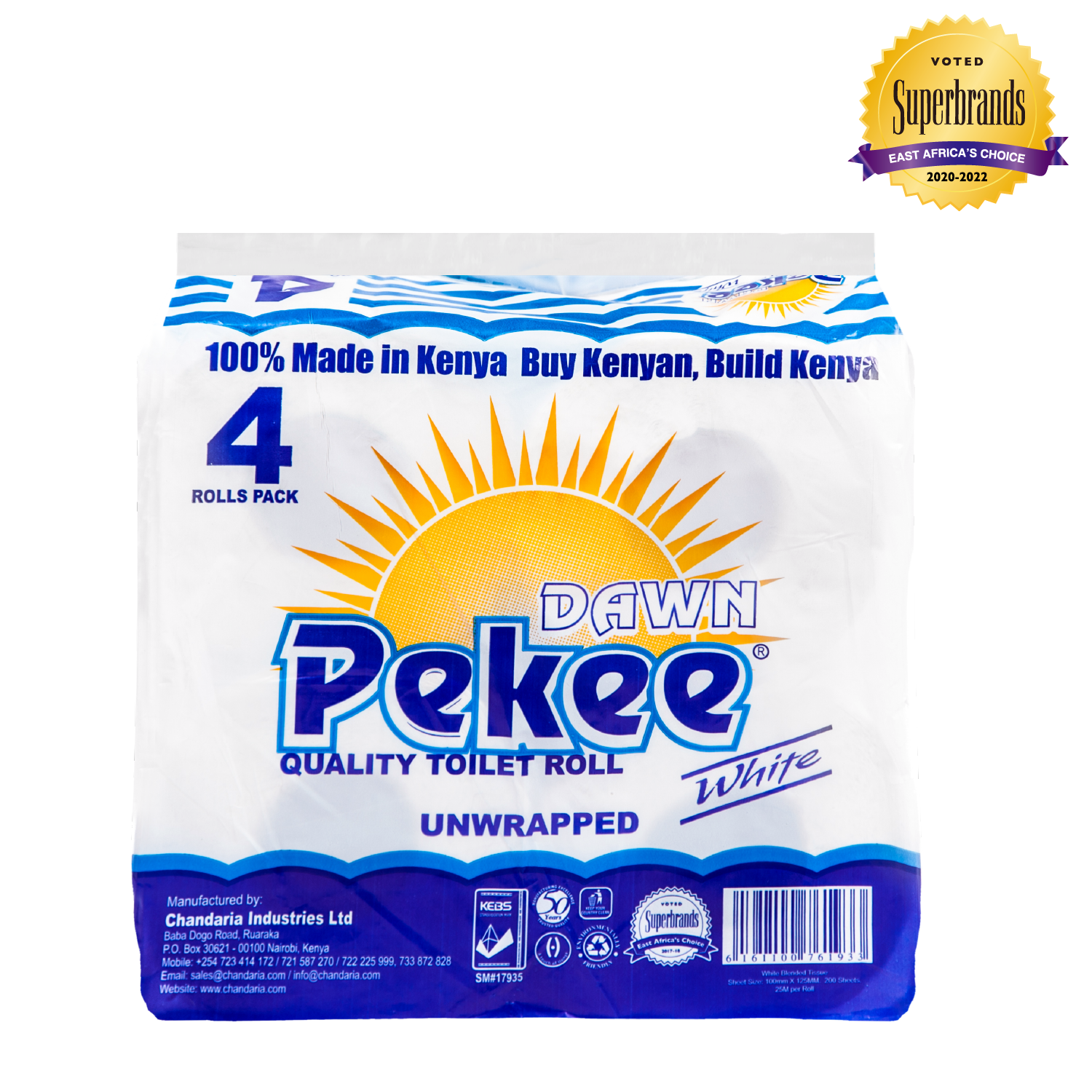 DAWN PEKEE TOILET ROLL 4'S WHITE (Only in Nakuru)