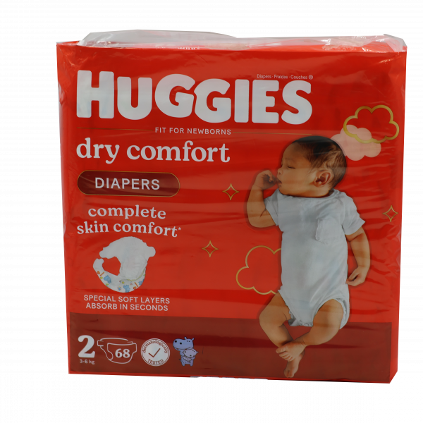 Huggies Dry Comfort Size 2 3-6Kg 68 S(only in Nakuru)